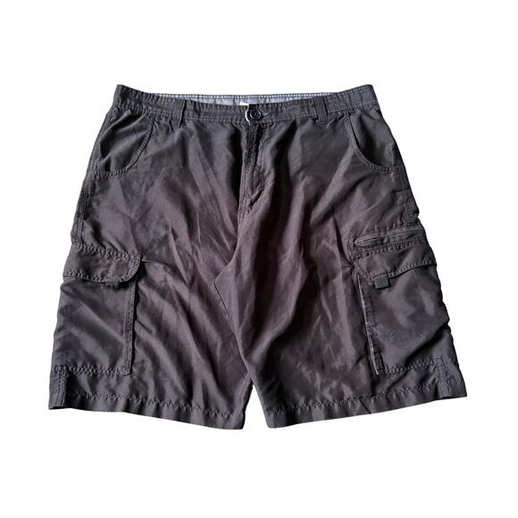 Burnside Cargo Board Shorts Mens 38 Black Pockets Swim Trunks - Picture 1 of 7